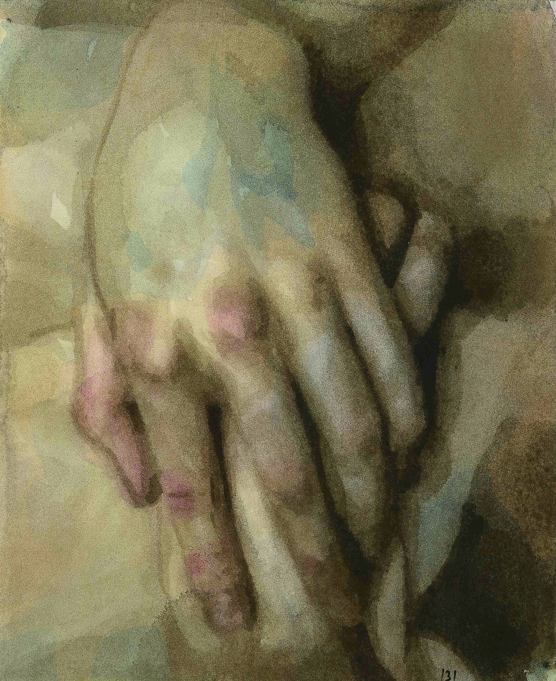 "Hands". Acrylic & watercolor on paper, 17x21 cm